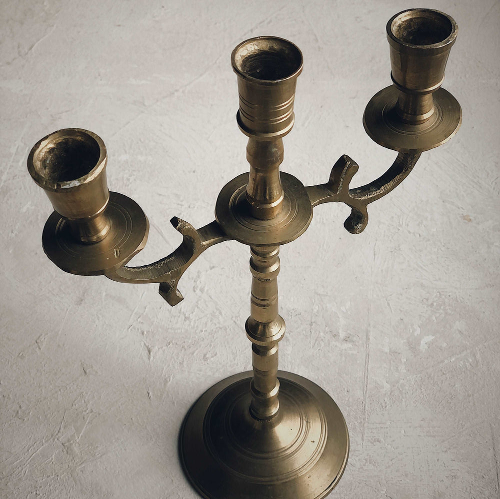 Chandelier en laiton vintage 3 branches
