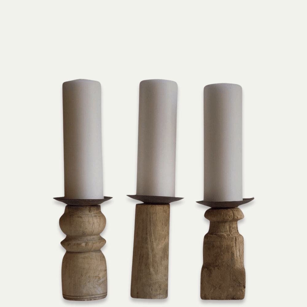 Chandelier en bois vintage