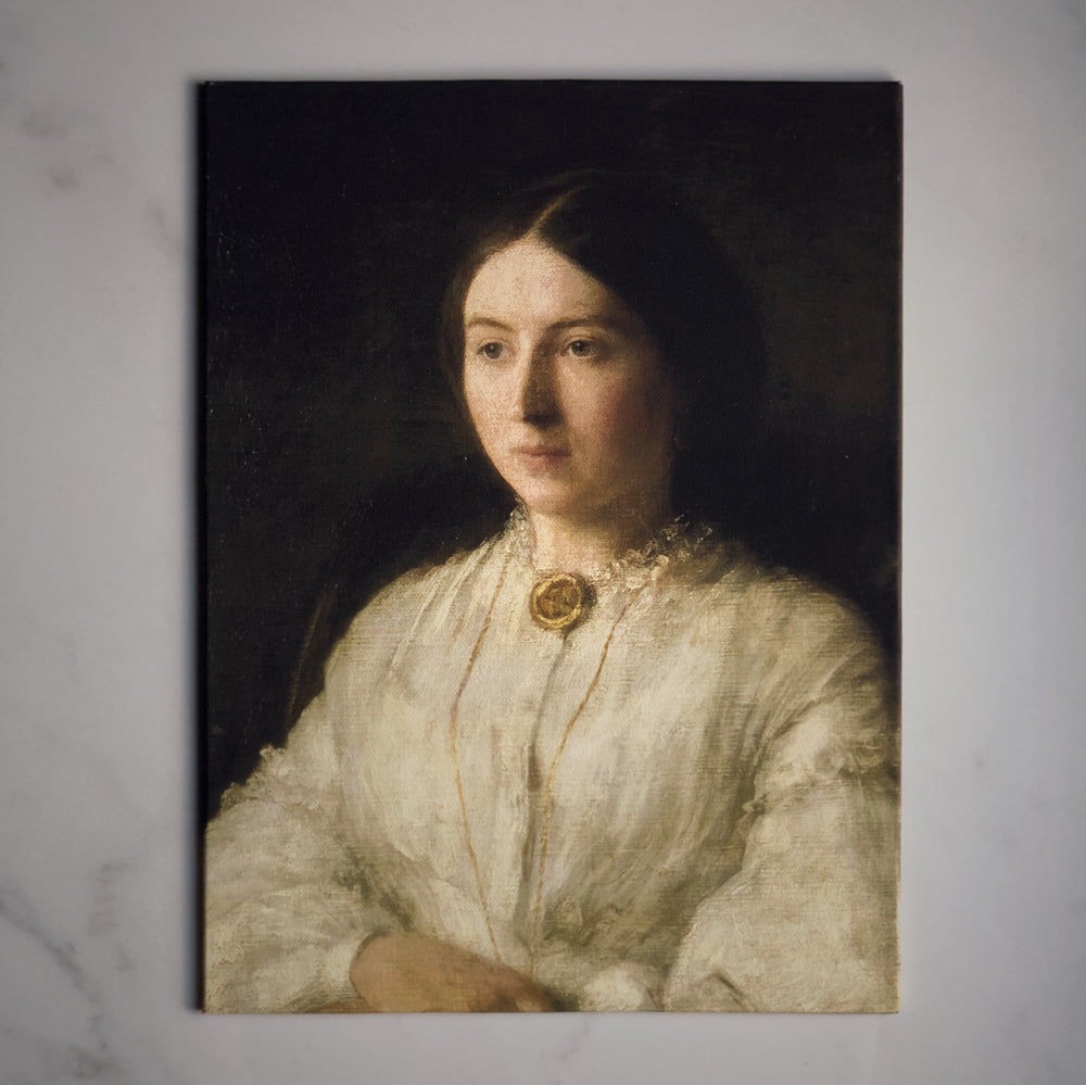 décoration mural peinture classique vintage imprimé sur canevas toile rigide encadrement portrait femme a la broche CLASSICAL PAINTING - STRETCHED FLAT CANVAS - SUR MON X BOUTIQUE