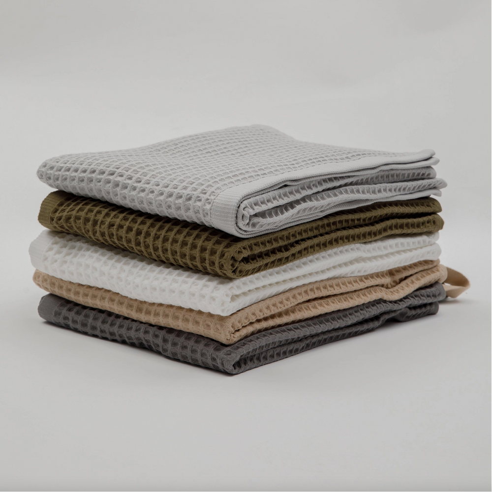 Serviette à main gaufrée - blanche