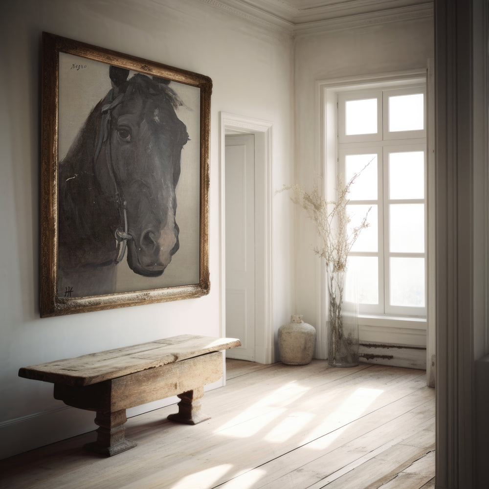 sur mon x impression peinture cheval vintage