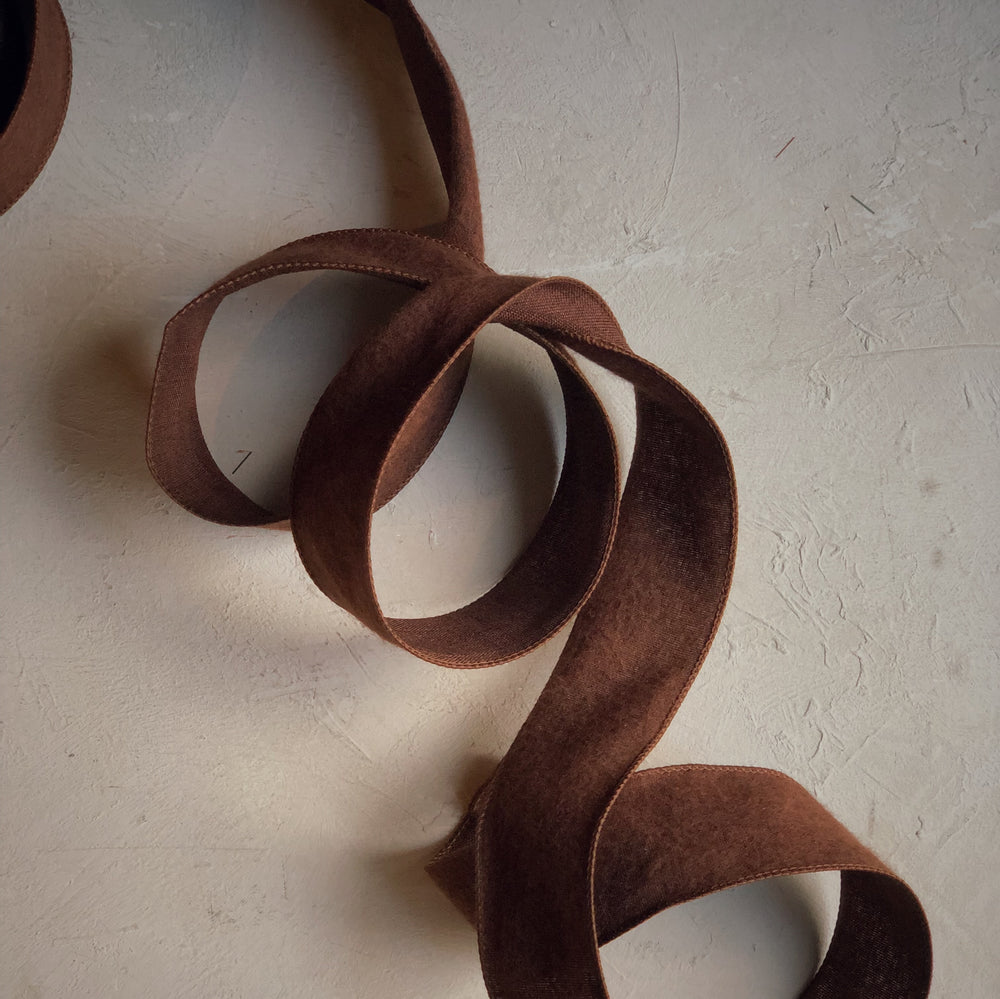 Rouleaux de ruban en jute douce - chocolat