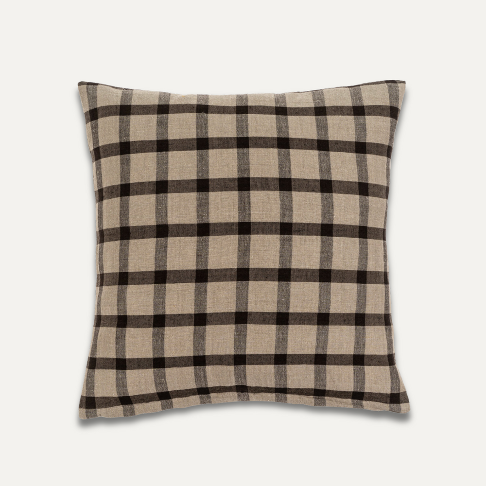 Coussin en lin - carreaux