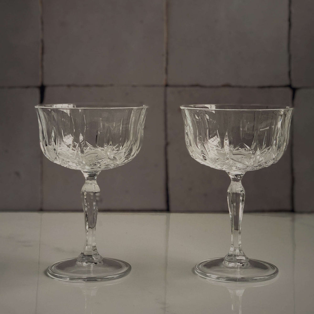 Sur mon x - curated home decor accessories 6 Italian champagne glasses accessoire de décoration maison vintage 6 Coupes à champagne Italienne