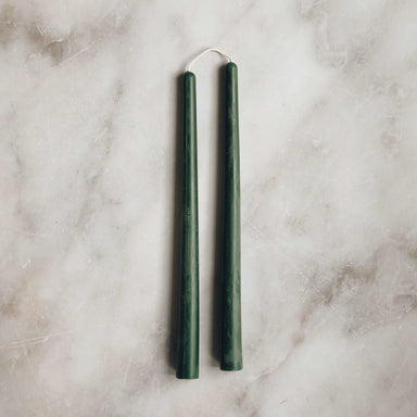 PAIRE DE CHANDELLES À LA CIRE D'ABEILLE - vert forêt  honey candle sur mon x