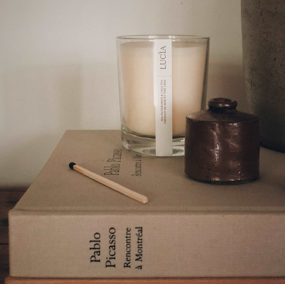 BOUGIE SOJA BIOLOGIQUE - Cresson de mer et thé chai - 50 h