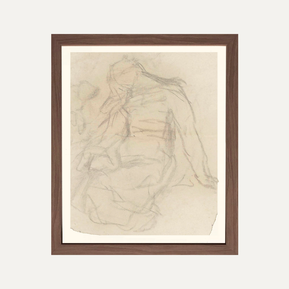 Affiche murale vintage classique – Dessin artistique de femme en croquis, encadré avec élégance. Décoration intemporelle pour un intérieur raffiné