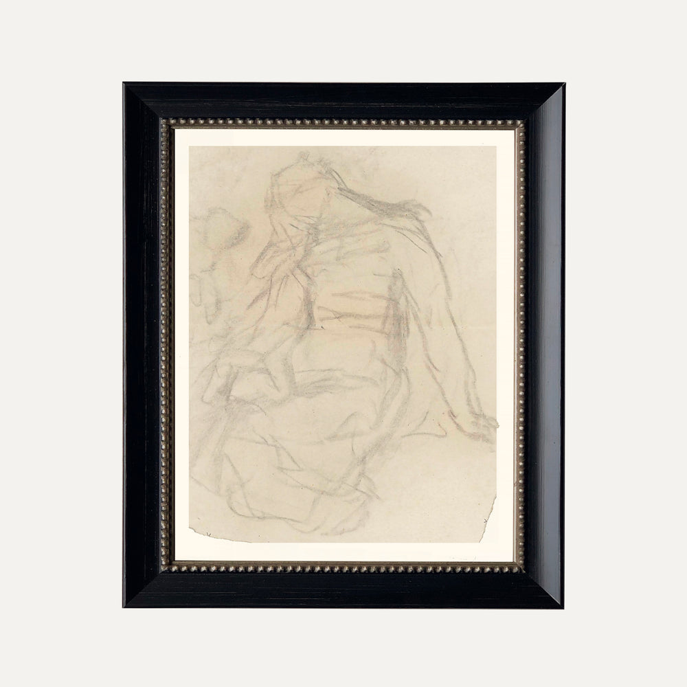 Affiche murale vintage classique – Dessin artistique de femme en croquis, encadré avec élégance. Décoration intemporelle pour un intérieur raffiné