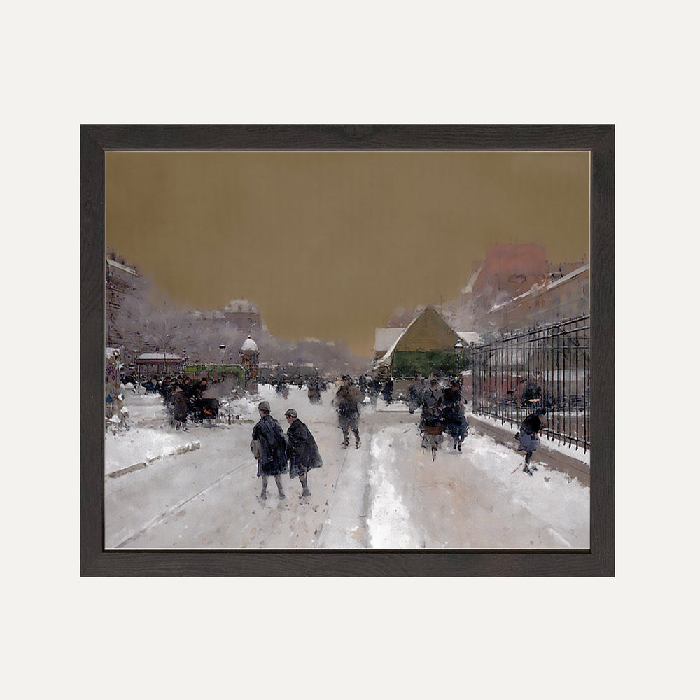 Impression sur papier beaux-arts - Paris sous la neige