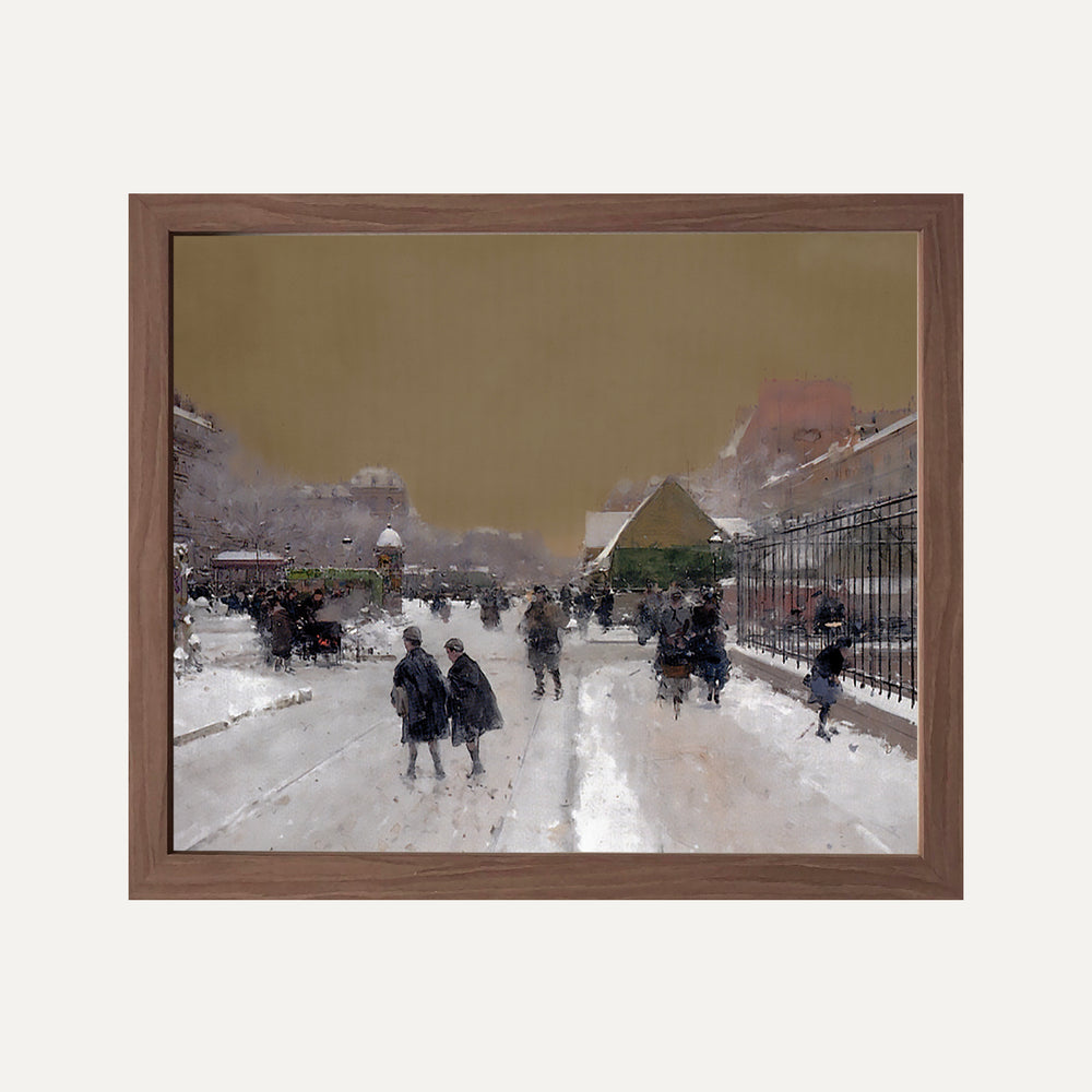 Impression sur papier beaux-arts - Paris sous la neige