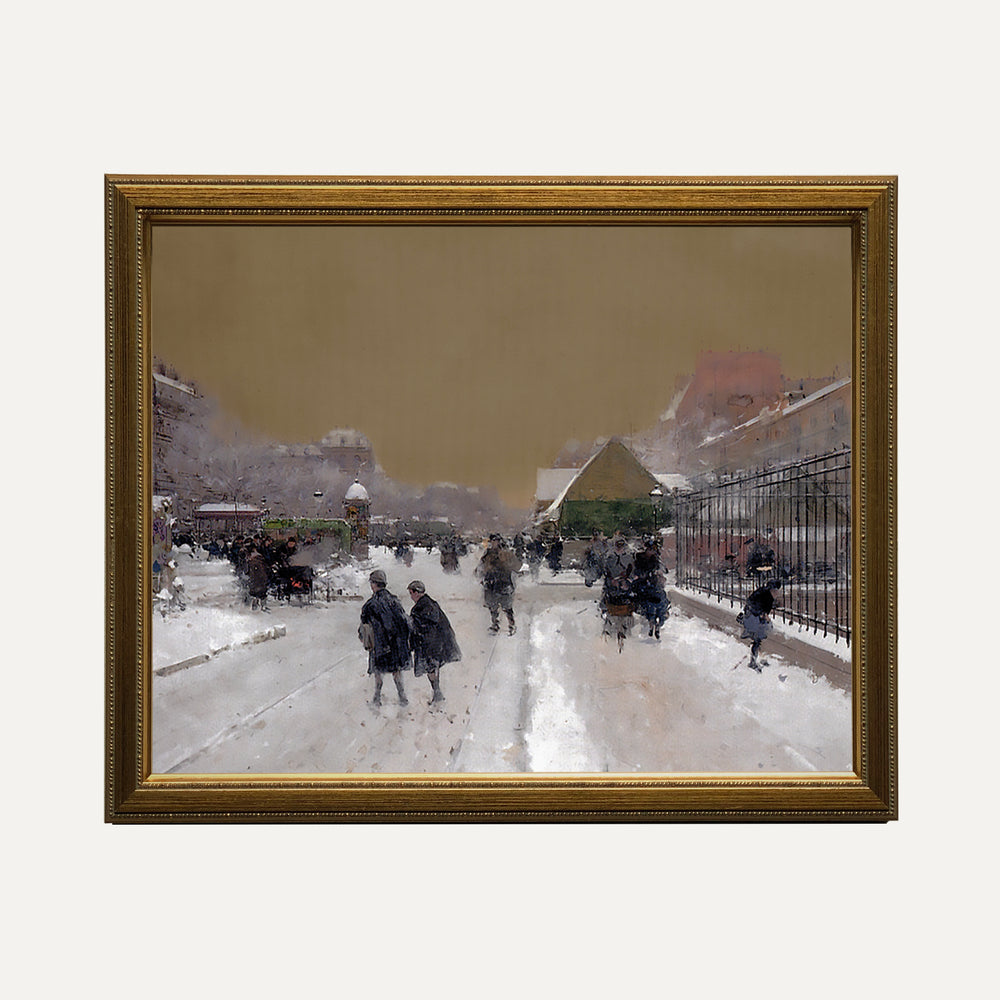 Impression sur papier beaux-arts - Paris sous la neige
