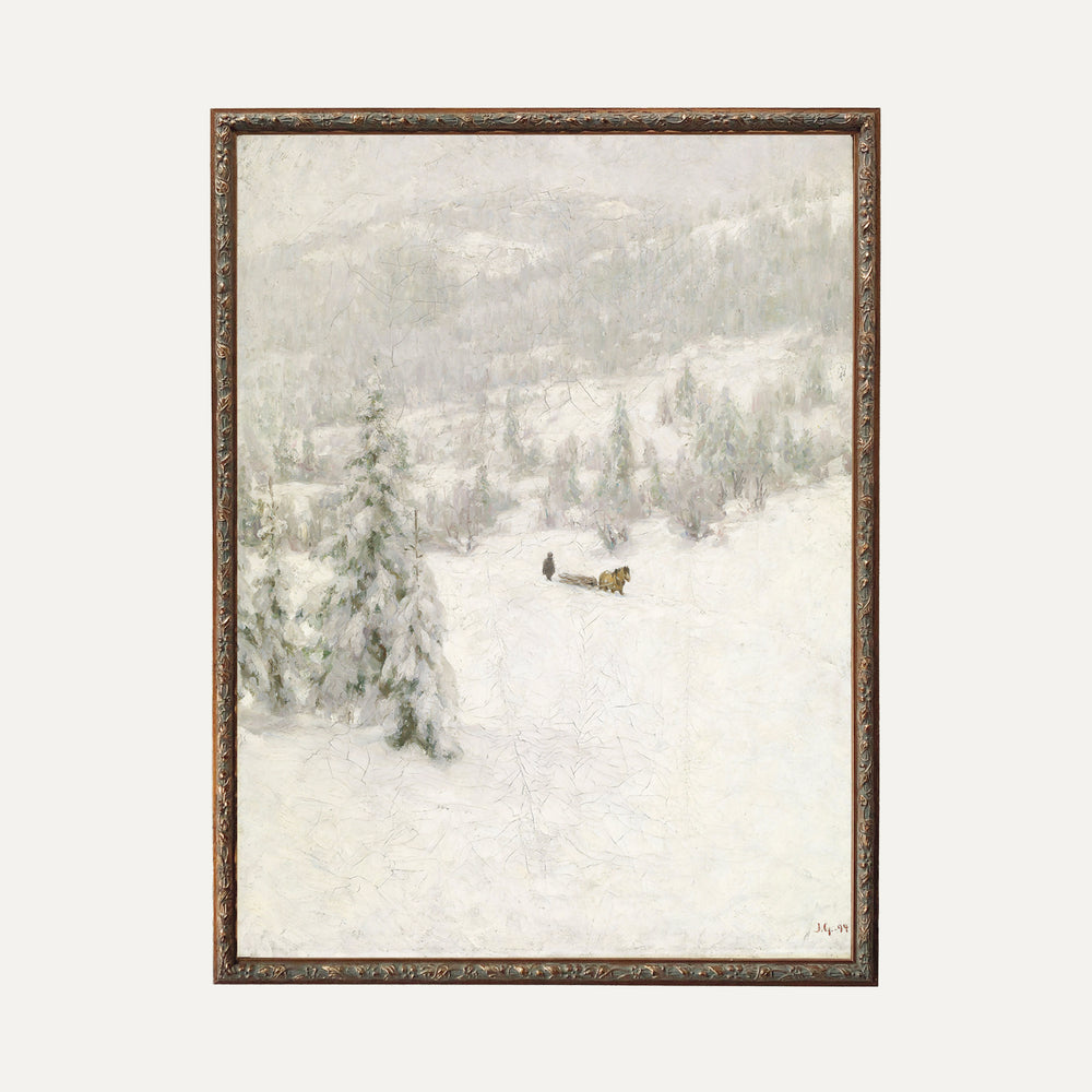 Impression sur papier beaux-arts- Paysage d'hiver