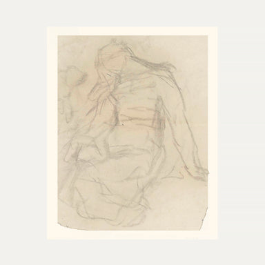 Vintage fine art print – Elegant and timeless sketch of a woman. Classic wall art for a refined interior