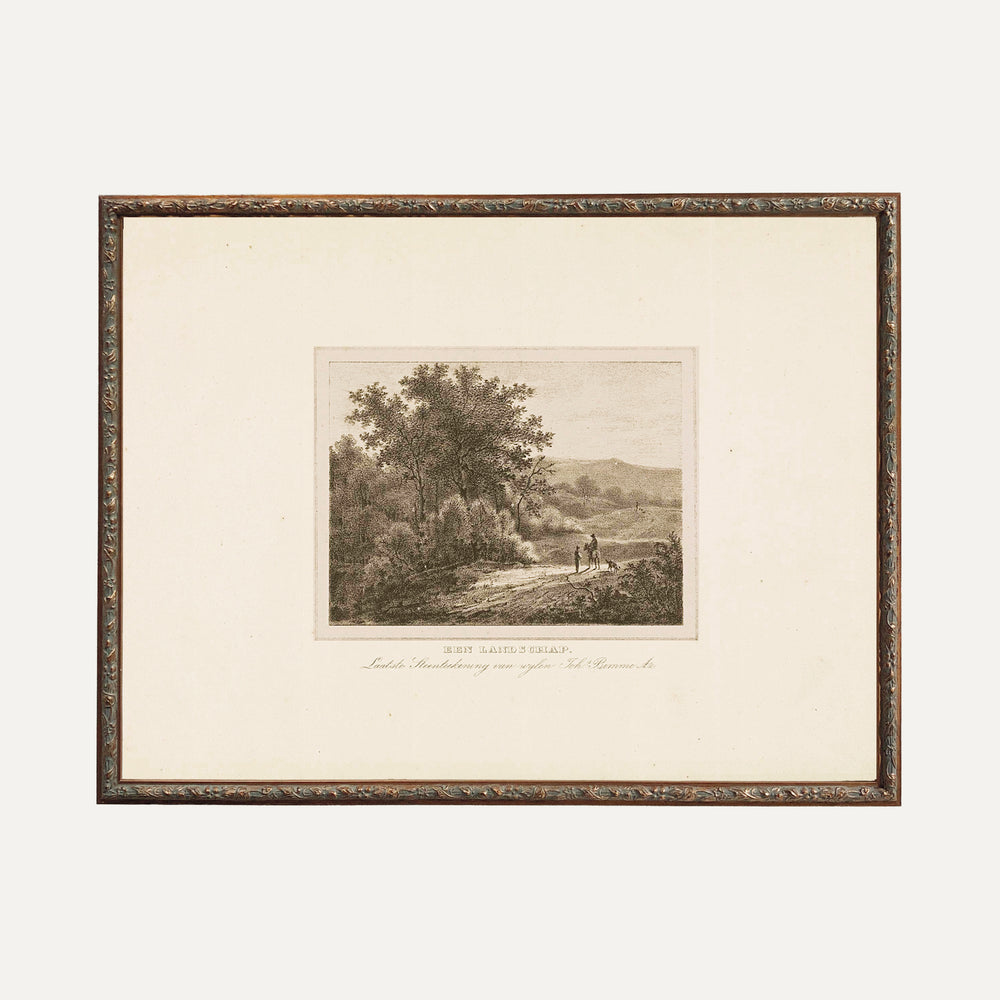 timeless vintage wall art LITHOGRAPHIE FORÊT landscape