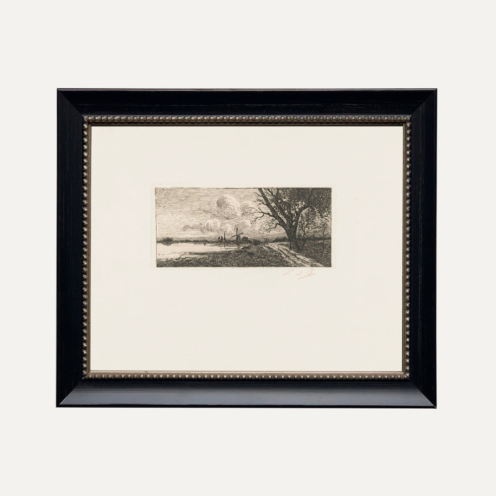 Cadre classique Dessin paysage vintage - la forêt - timeless wall art landscape