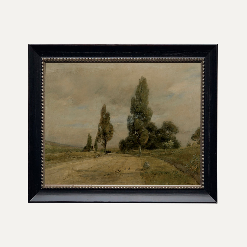 vintage european landscape painting print
