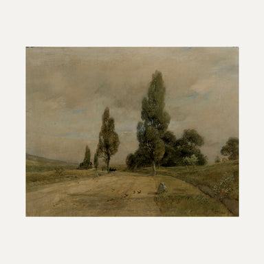 vintage european landscape painting print