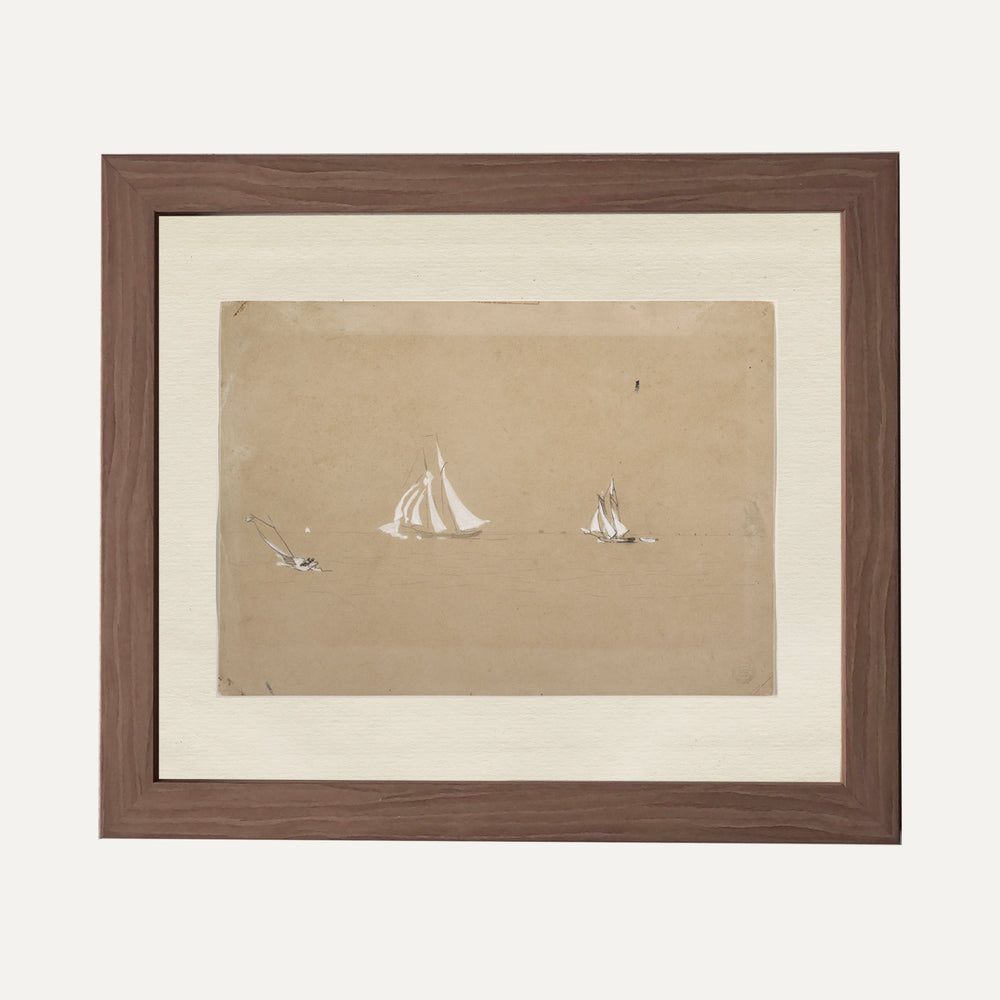 FINE ART PRINT VINTAGE SAIL DRAWING