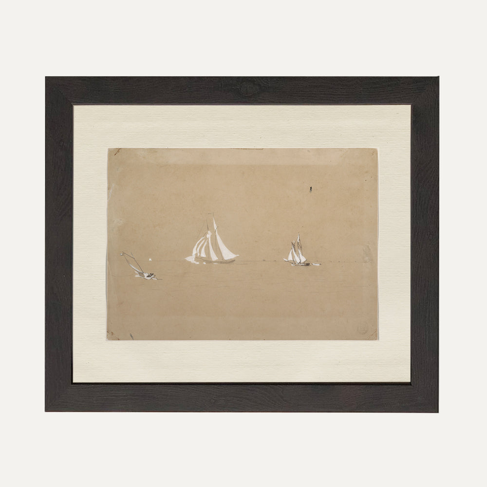 FINE ART PRINT VINTAGE SAIL DRAWING