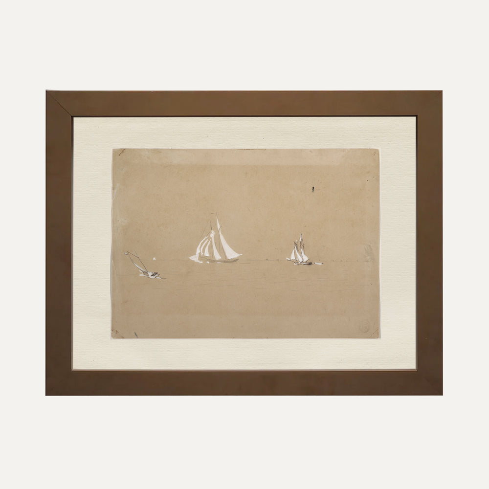 FINE ART PRINT VINTAGE SAIL DRAWING