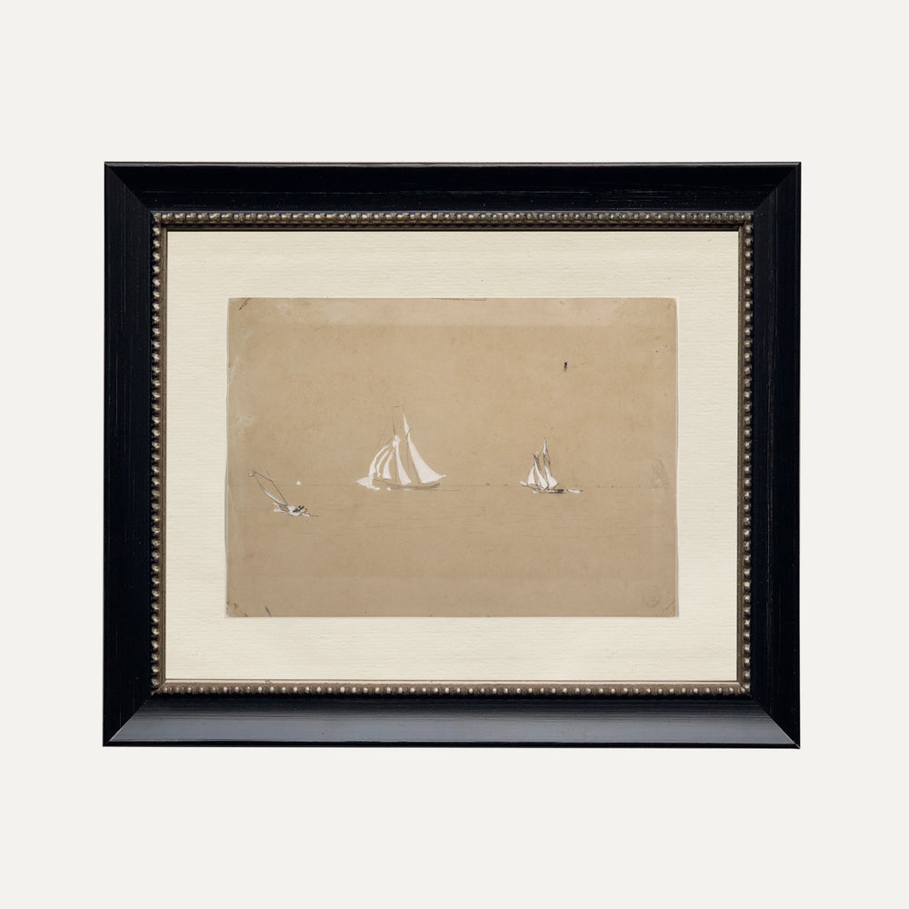 FINE ART PRINT VINTAGE SAIL DRAWING