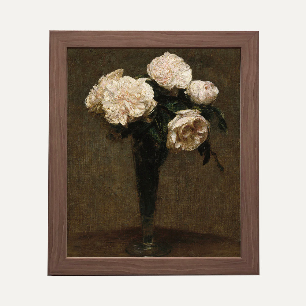 Impression sur papier beaux-arts - Bouquet de fleurs blanches