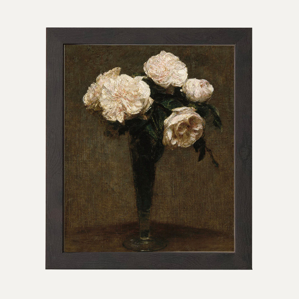 Impression sur papier beaux-arts - Bouquet de fleurs blanches