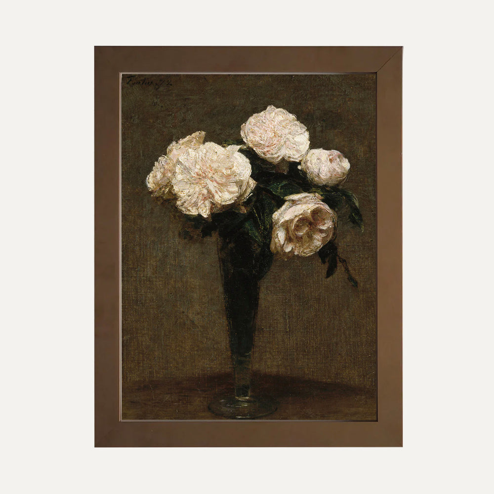 Impression sur papier beaux-arts - Bouquet de fleurs blanches