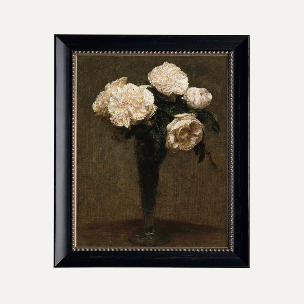 Impression sur papier beaux-arts - Bouquet de fleurs blanches