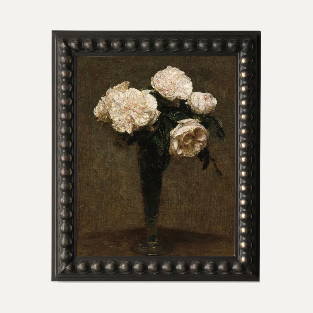 Impression sur papier beaux-arts - Bouquet de fleurs blanches