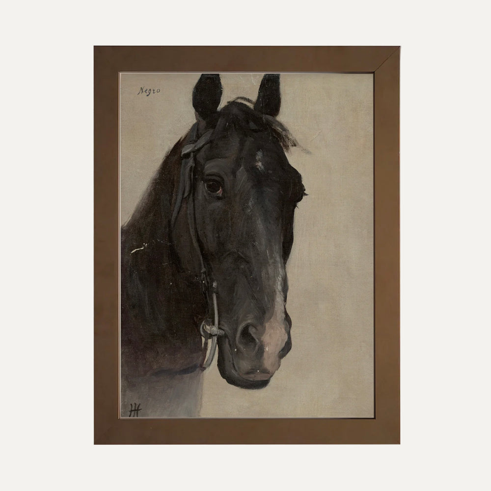 Impression sur papier beaux-arts - le cheval noir