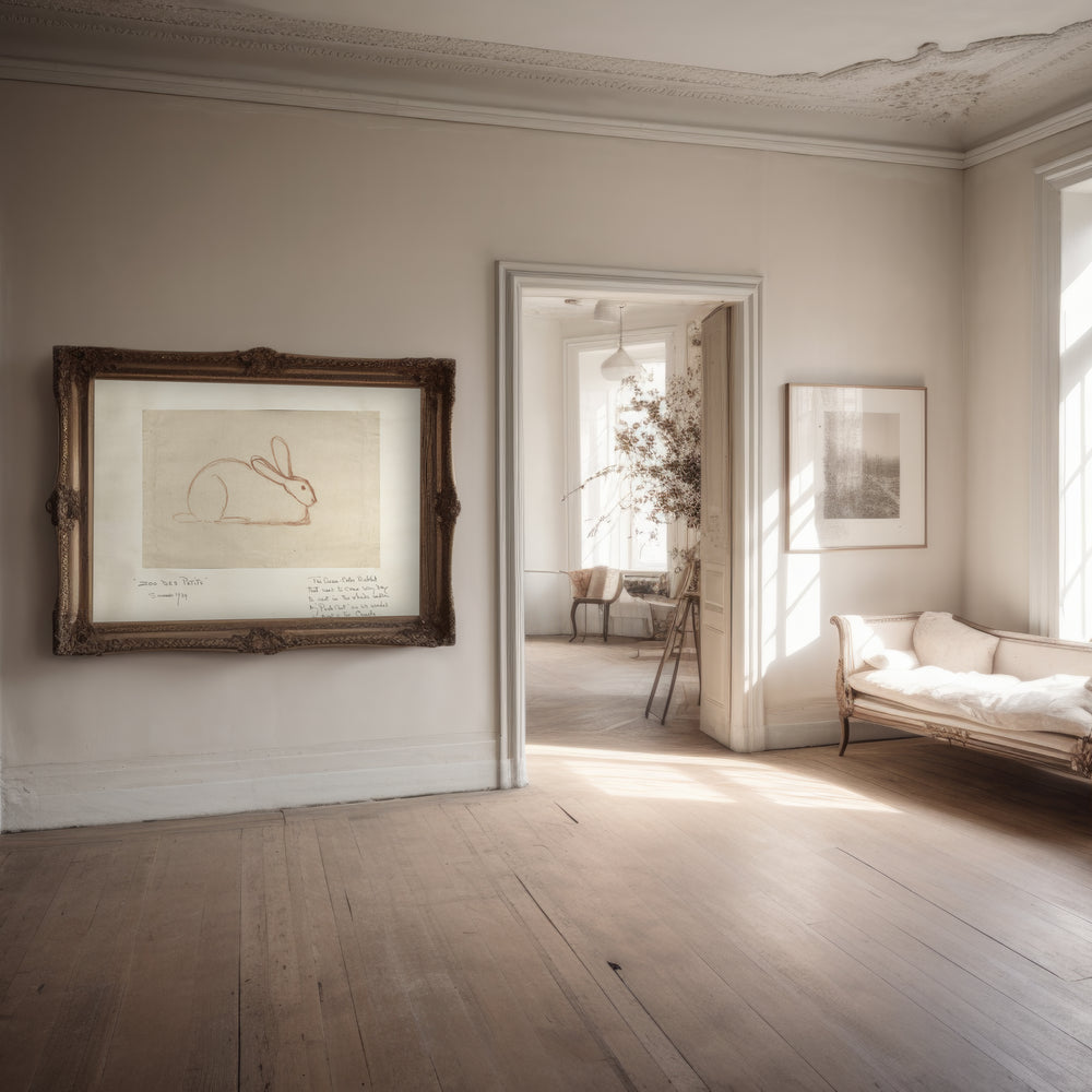illustration lapin vintage à imprimer sur mon x quiet luxury