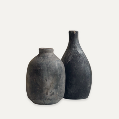 vase vintage terracotta black