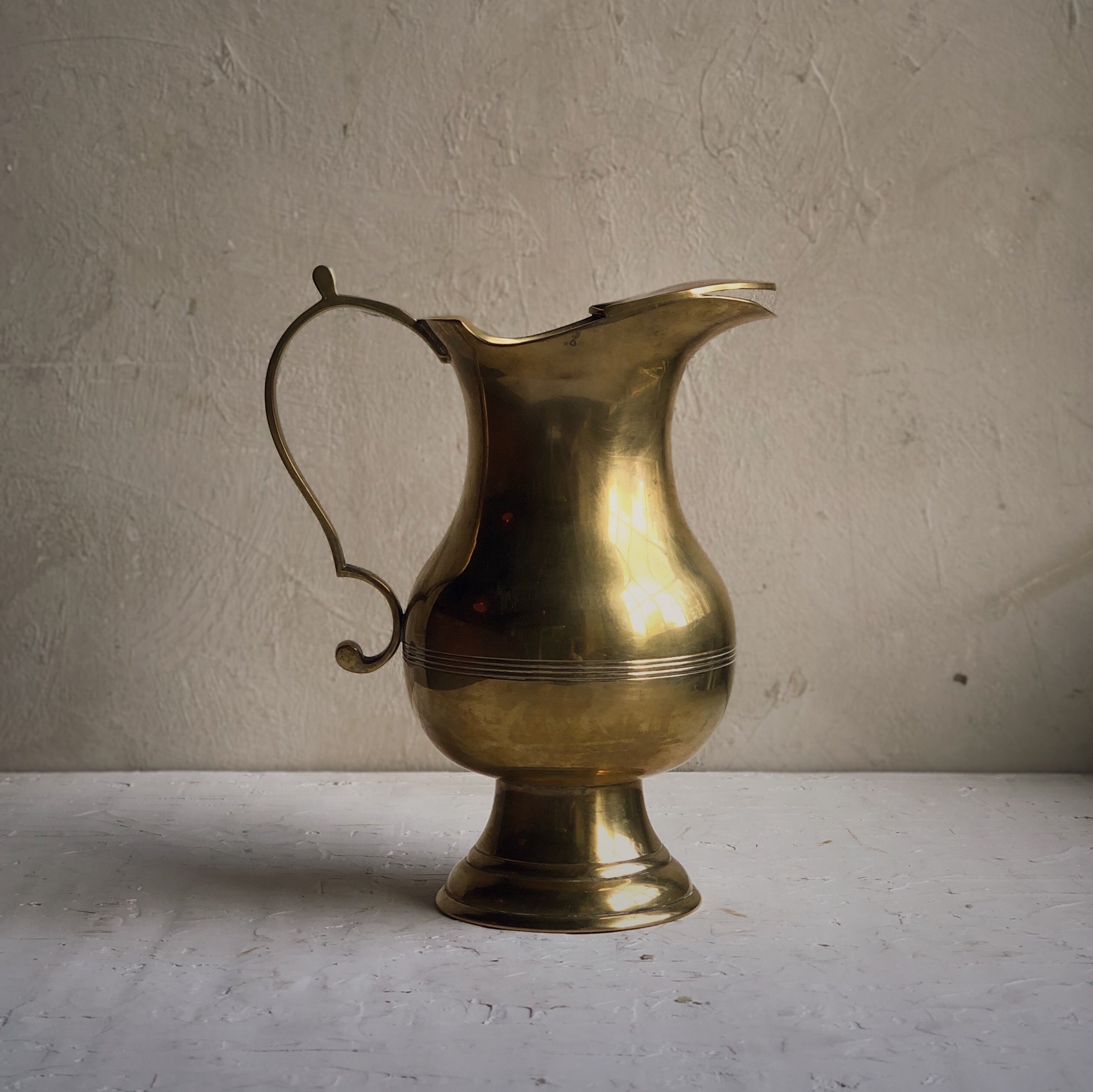 Brass Pitcher. Water Jug. Vintage Solid Brass Golden Pitcher With Handle.  Brass Ewer. Water Ewer. Old Handmade Brass Vase. Brass Home Decor -   Canada