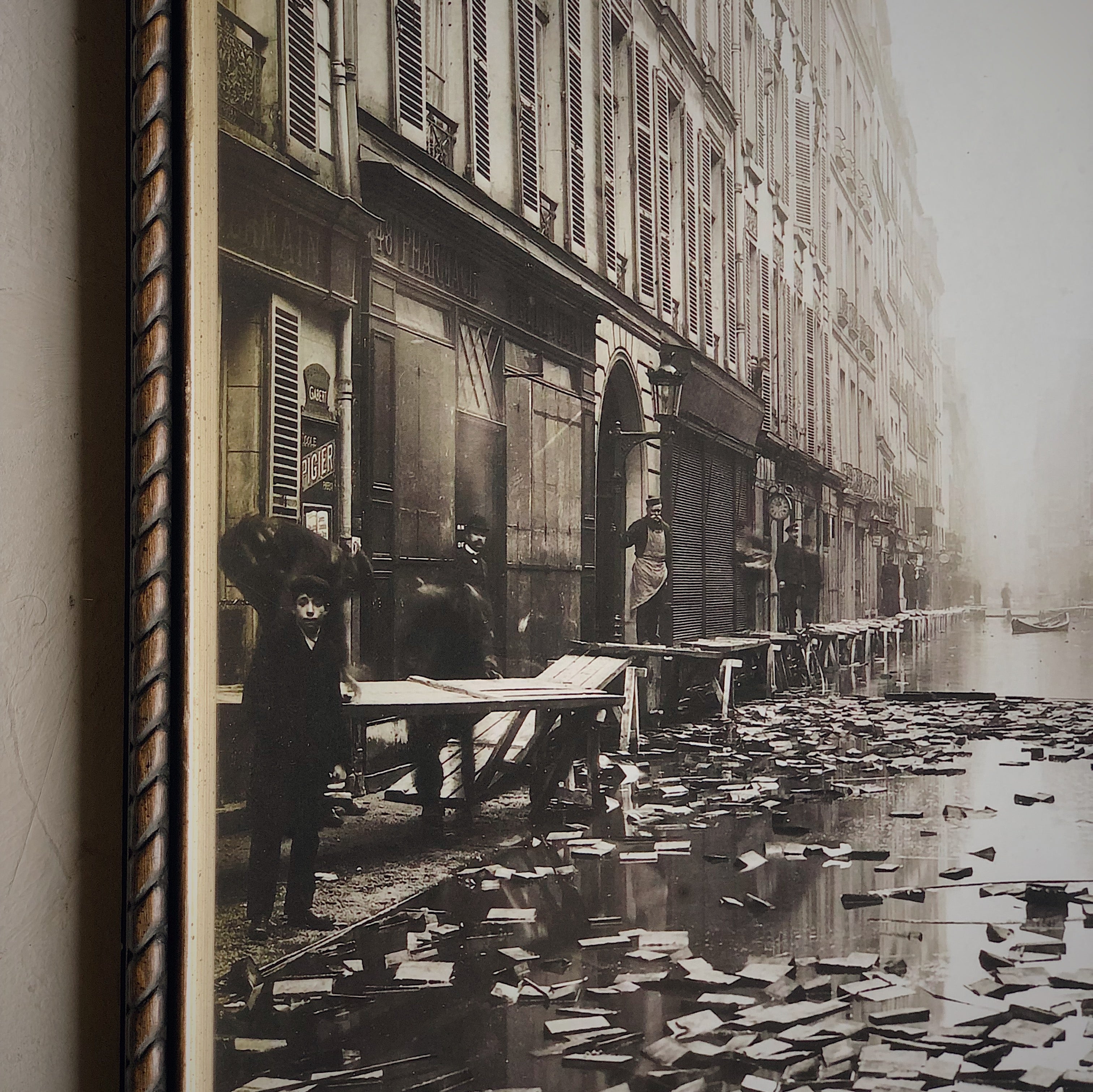 VINTAGE FRAME - Paris - Flood of the Seine, Rue Jacob 1910