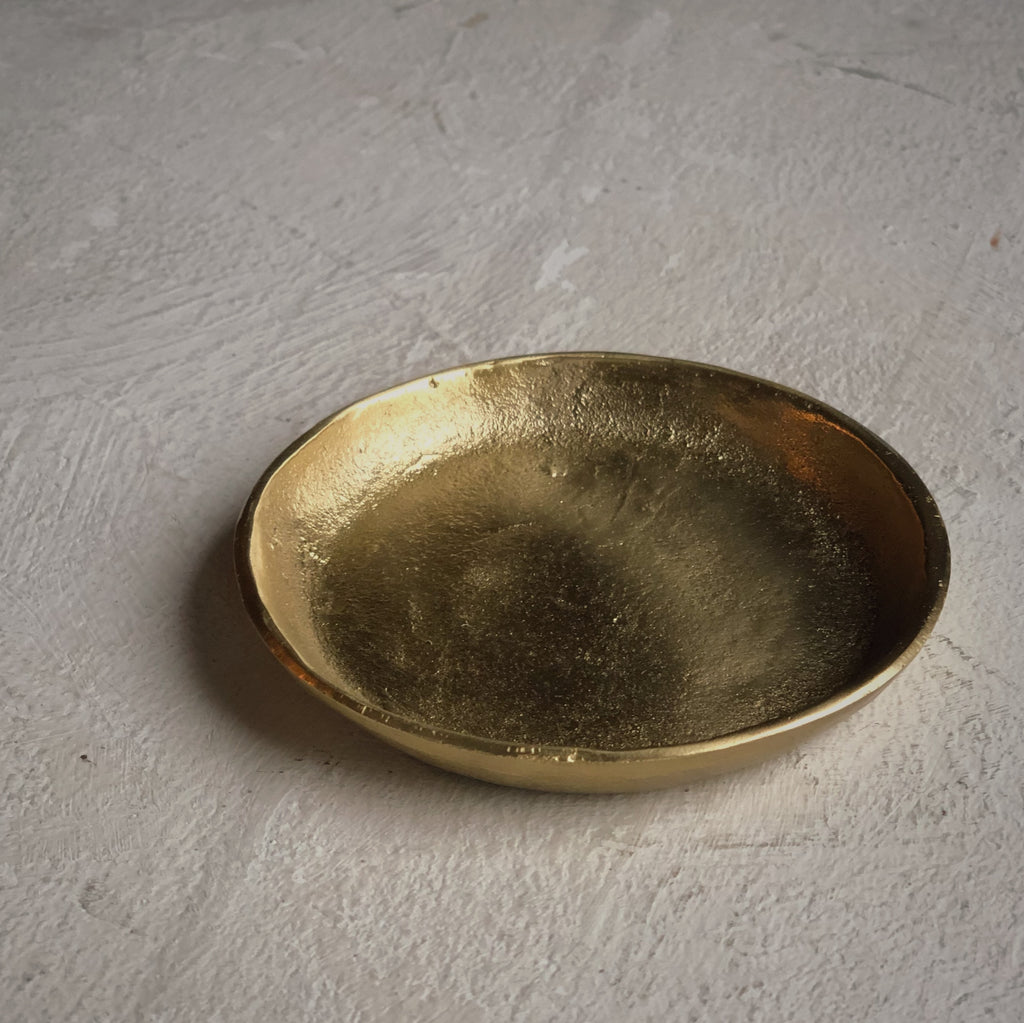 SMALL BRUSHED BRASS METAL PLATE