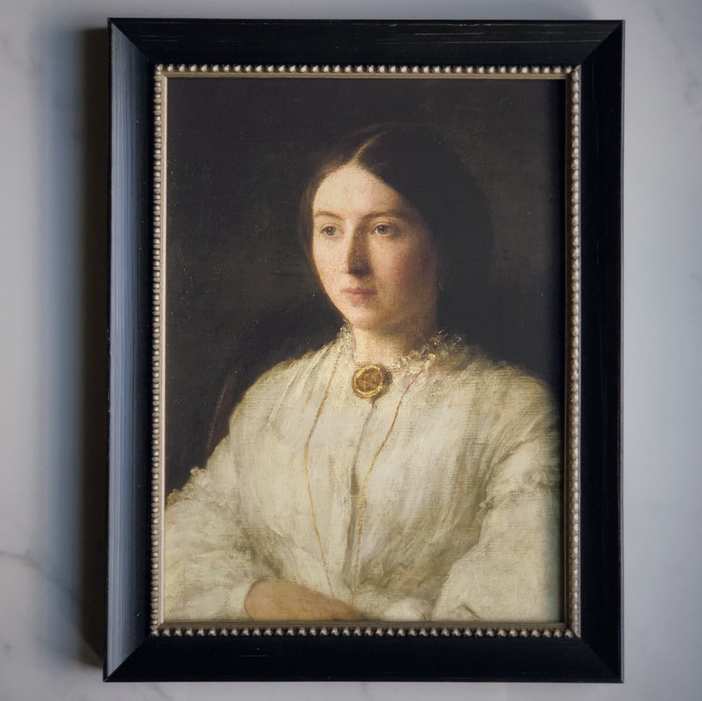 décoration mural peinture classique vintage imprimé sur canevas toile rigide avec encadrement portrait femme a la broche CLASSICAL PAINTING - STRETCHED FLAT CANVAS - SUR MON X BOUTIQUE
