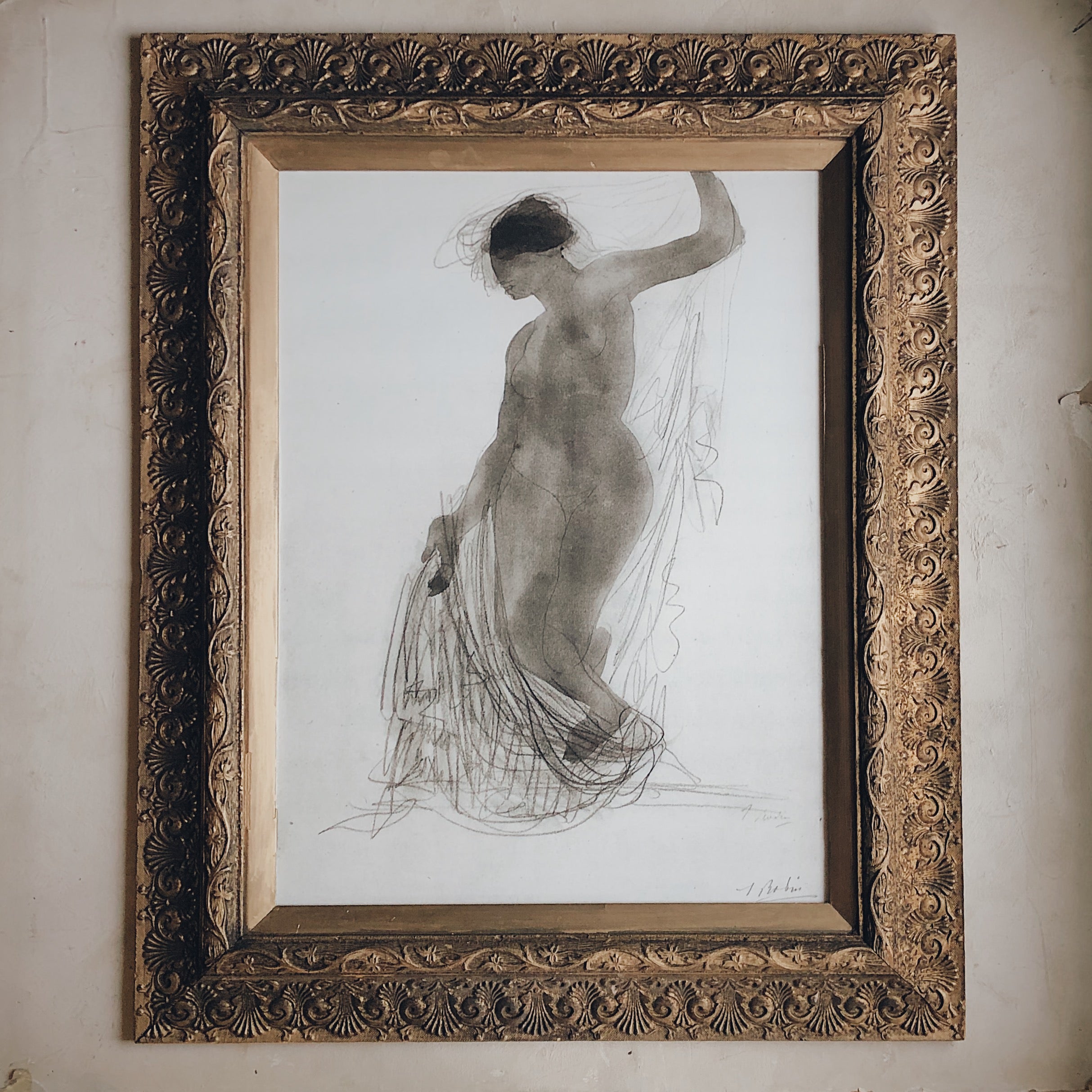 VINTAGE FRAME - Paris - Rodin Drawing