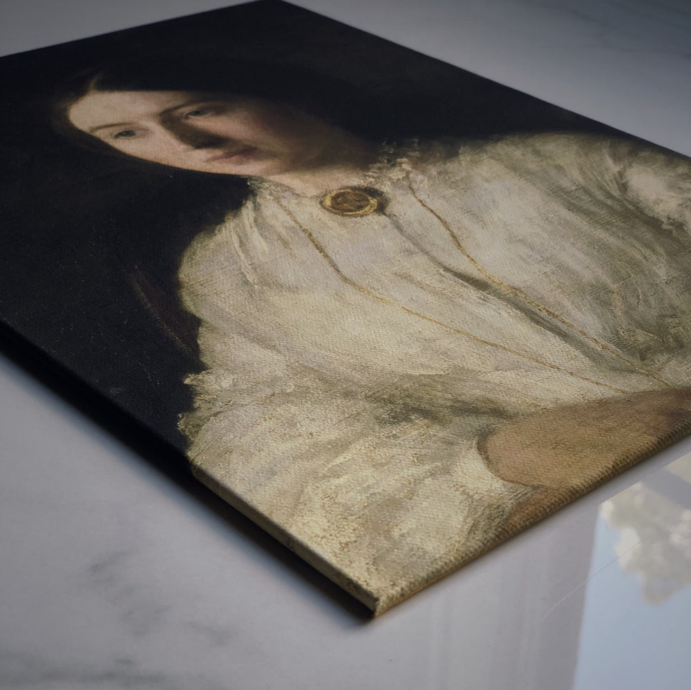 Toile rigide - Portrait lady perle