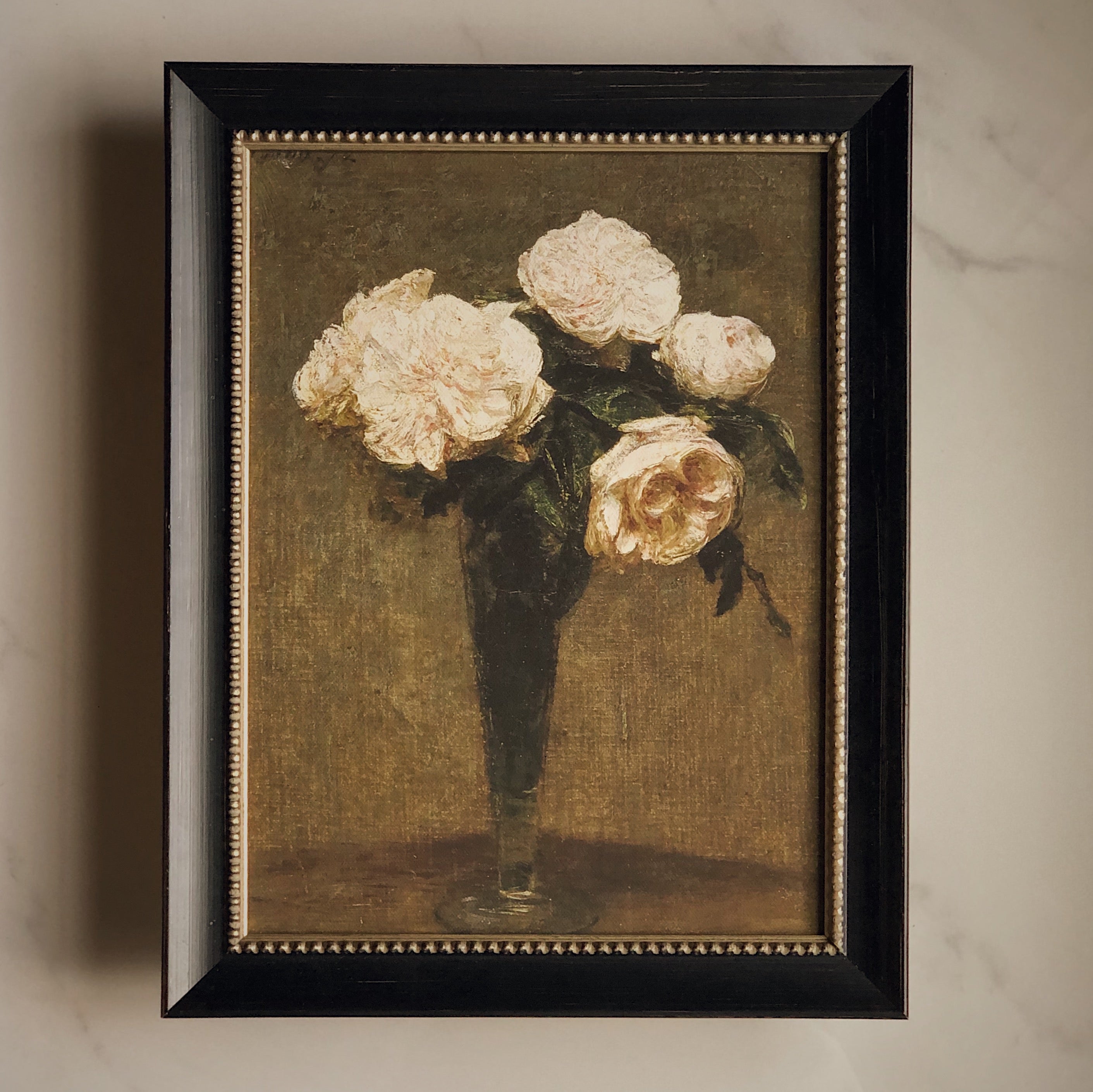 STRETCHED FLAT RIGID CANVAS - Bouquet of white flowers
