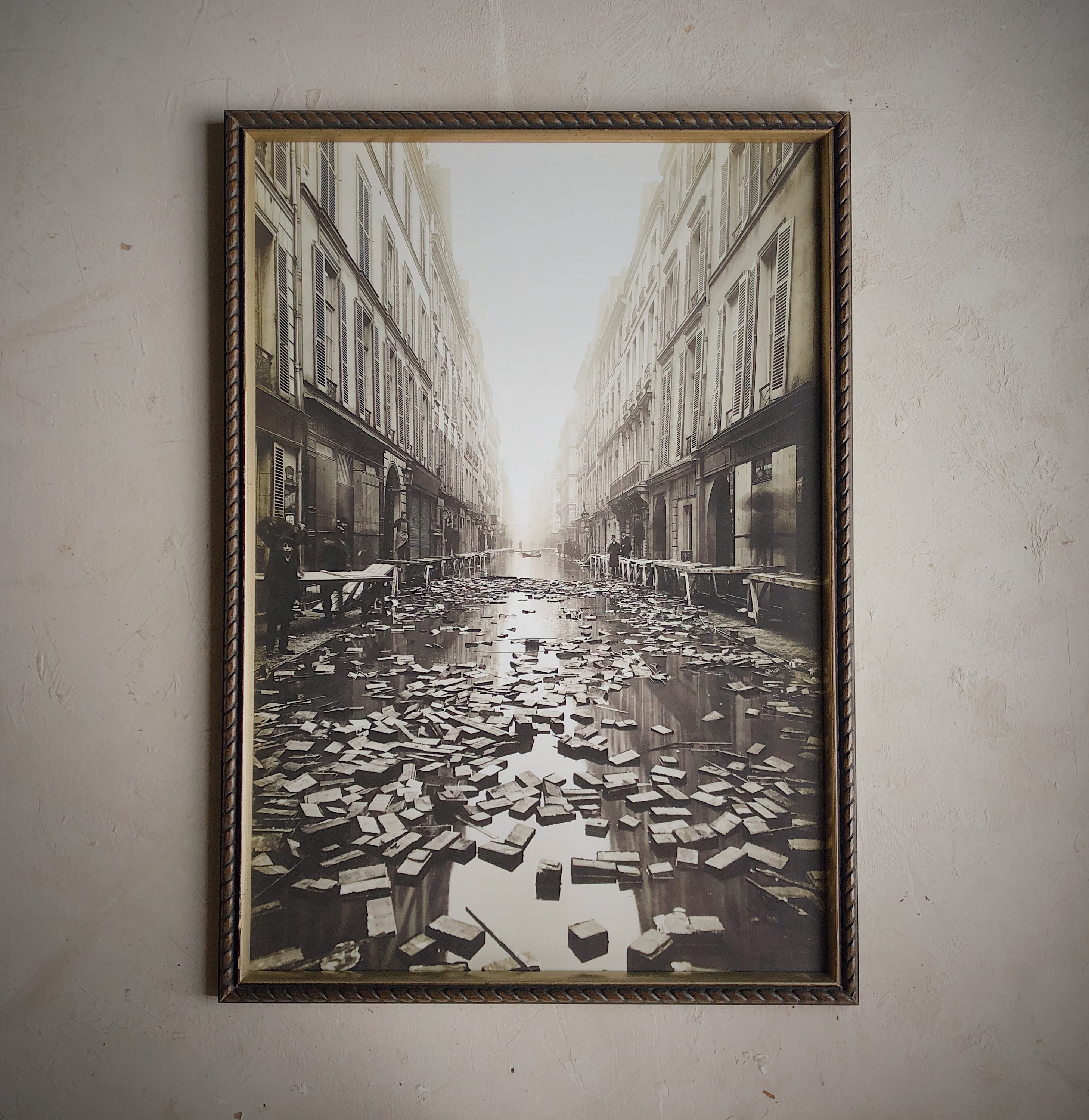 VINTAGE FRAME - Paris - Flood of the Seine, Rue Jacob 1910