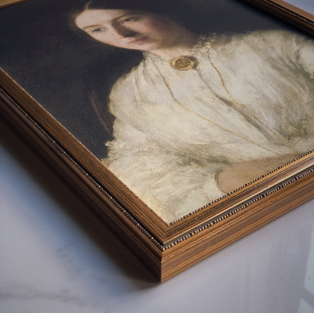 Toile rigide - Portrait lady perle