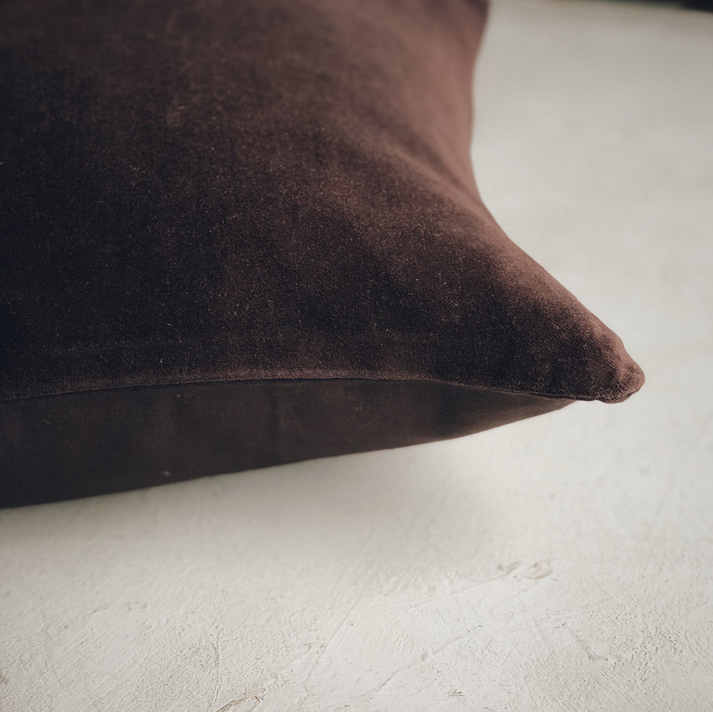 Coussin velour - Tabac