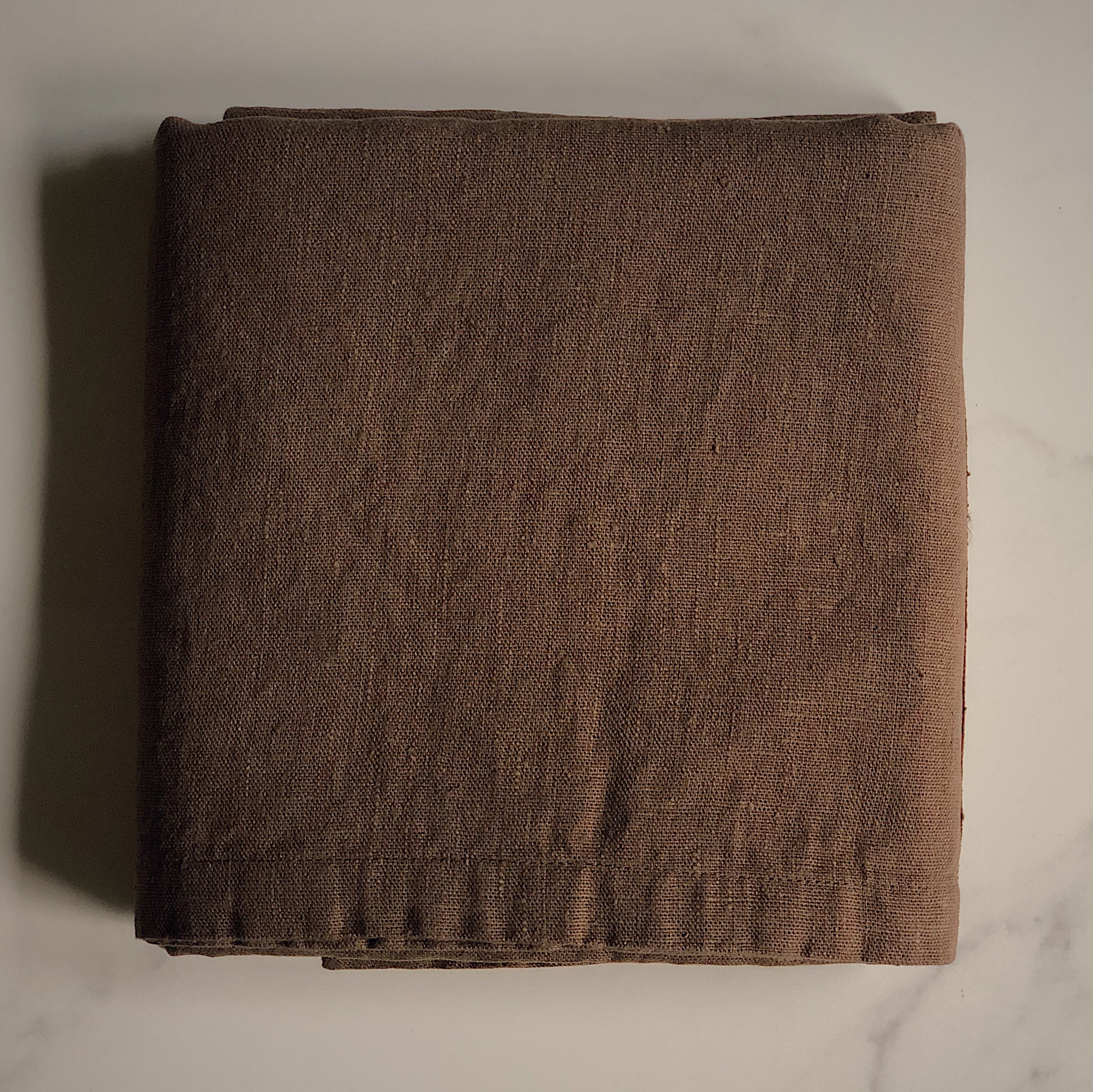 JAPANESE LINEN THROW - BROWN