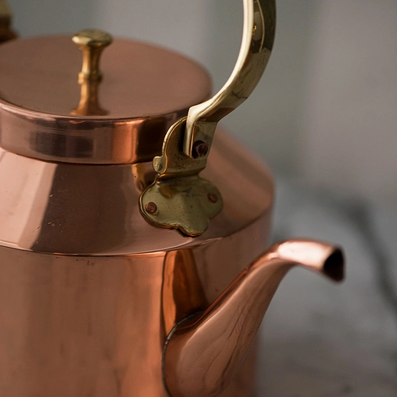 Bouilloire à thé en cuivre anglais - handcrafted English copper kettle 