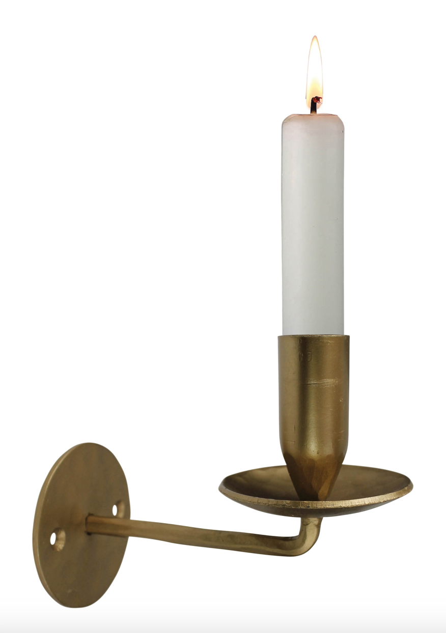 BRASS TAPER WALL SCONCE