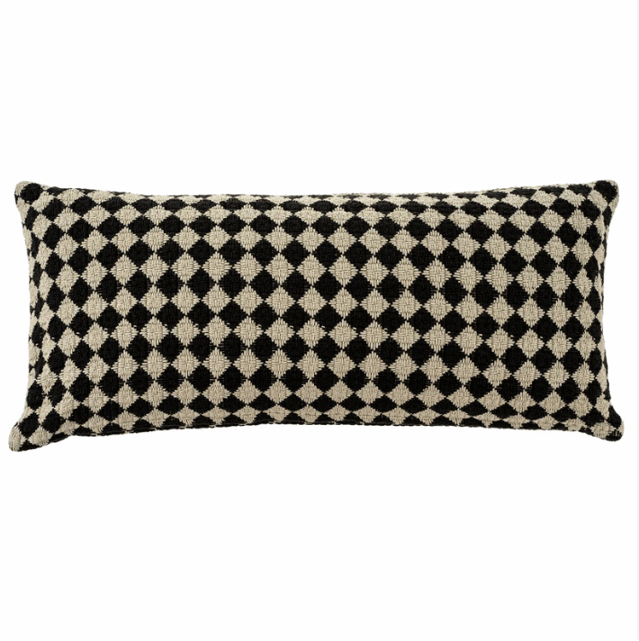 Coussin lombaire - Damier noir