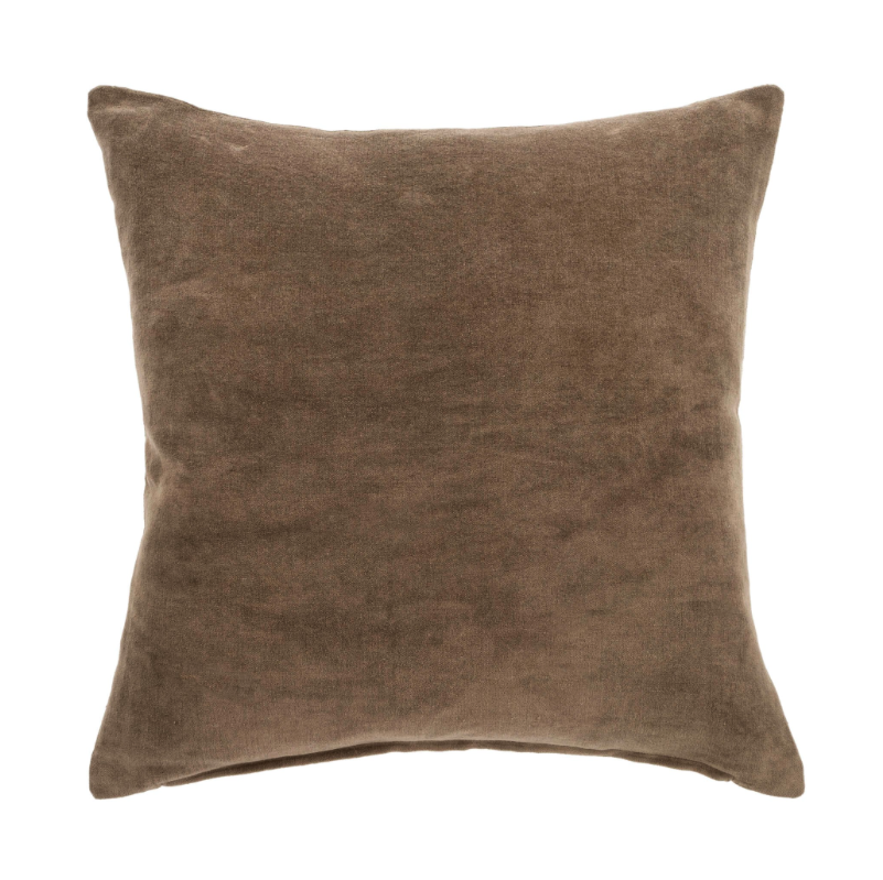 coussin en velour brun -  brown velvet cushion