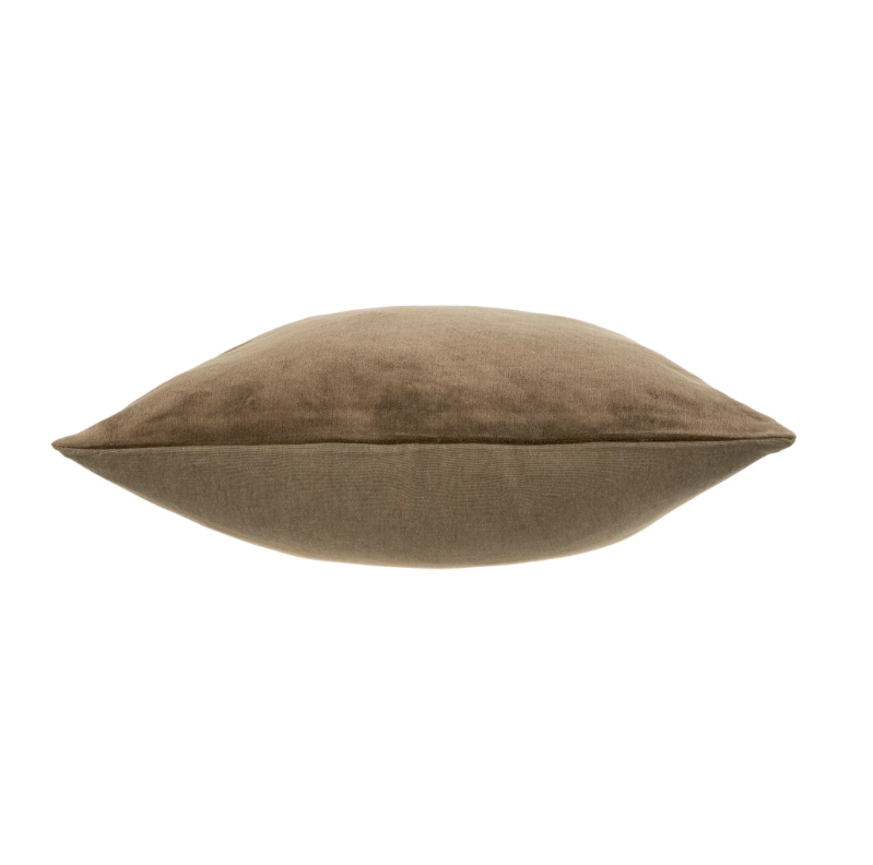 coussin en velour brun -  brown velvet cushion