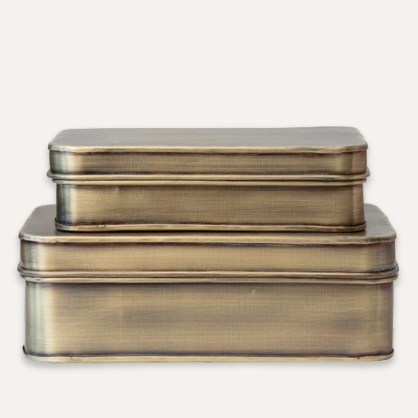 METAL STORAGE BOX in Antique Brass Finish